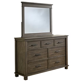 A-America Glacier Point Grey Stone Dresser and Mirror