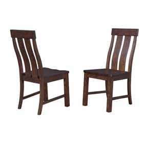 2 A-America Henderson Muscavadi Brown Slatback Side Chairs