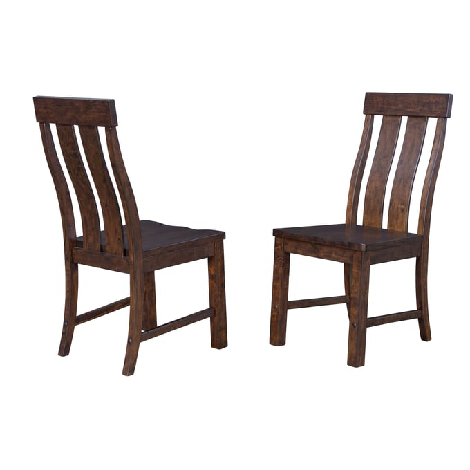 2 A-America Henderson Muscavadi Brown Slatback Side Chairs AAF-HDNMB2352