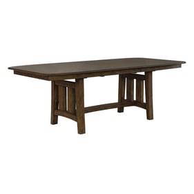 A-America Henderson Muscavadi Brown Trestle Table with Butterfly Leaf