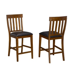 2 A-America Mariposa Rustic Whiskey Slatback Counter Chairs