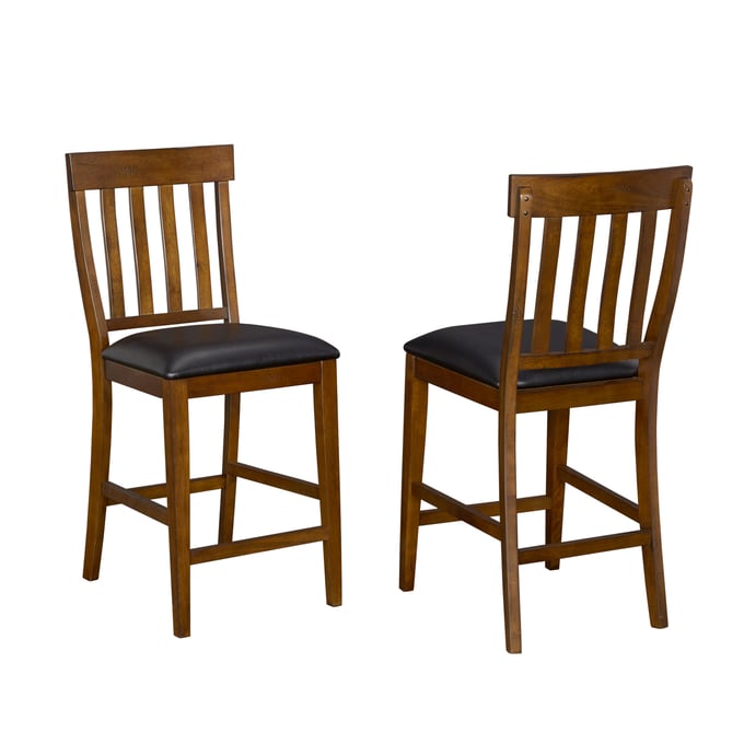 2 A-America Mariposa Rustic Whiskey Slatback Counter Chairs AAF-MRPRW3652