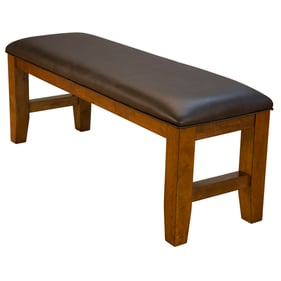 A-America Mason Dark Brown Faux Leather Bench