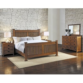 A-America Mission Hills Harvest 4pc Bedroom Set With Queen Slat Bed