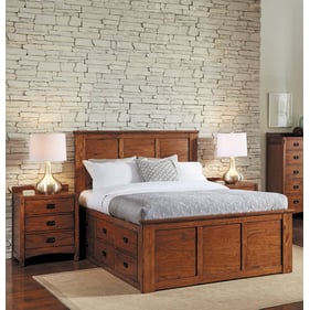 A-America Mission Hills Harvest 2pc Bedroom Set with King Captains Bed