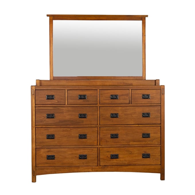 A-America Mission Hills Harvest 10 Drawer Dresser and Mirror AAF-MIHHA55-DRMR