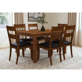 A-America Mariposa Rustic Whiskey 7pc Dining Room Set With Ladderback Chair