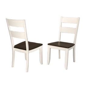 2 A-America Mariposa Cocoa Chalk Ladderback Side Chairs