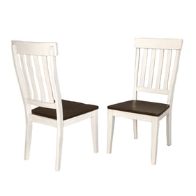 2 A-America Mariposa Cocoa Chalk Slatback Side Chairs