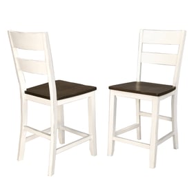 2 A-America Mariposa Cocoa Chalk Ladderback Counter Chairs