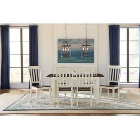 A-America Mariposa Cocoa Chalk 7pc Dining Room Set with Leg Table and Slatb...