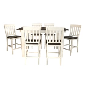 A-America Mariposa Cocoa Chalk 7pc Counter Set with Slatback Chair