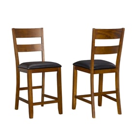 2 A-America Mariposa Rustic Whiskey Ladderback Counter Chairs