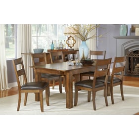 A-America Mariposa Black Rustic Whiskey 7pc Dining Room Set with Leg Table ...