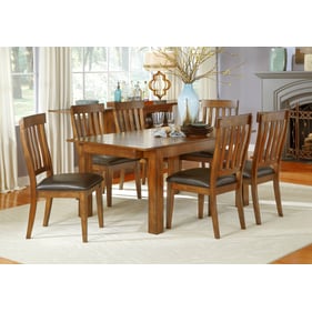 A-America Mariposa Black Rustic Whiskey 7pc Dining Room Set with Leg Table ...