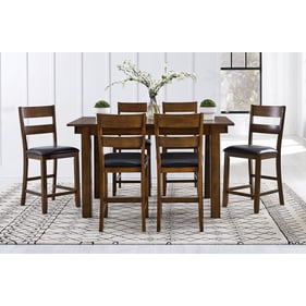 A-America Mariposa Black Rustic Whiskey 7pc Counter Set with Ladderback Cha...