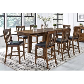 A-America Mariposa Black Rustic Whiskey 9pc Counter Set with Slatback Chair