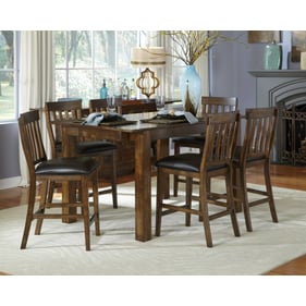 A-America Mariposa Black Rustic Whiskey 7pc Counter Set with Slatback Chair