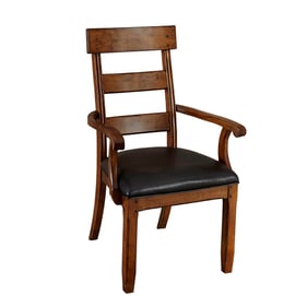 2 A-America Ozark Dark Brown Ladderback Arm Chairs