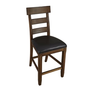 2 A-America Ozark Dark Brown Ladderback Counter Height Chairs