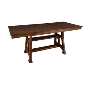 A-America Ozark Warm Pecan Butterfly Leaf Gathering Trestle Table