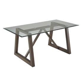 A-America Palm Canyon Carob Brown 72 Inch Glass Trestle Table