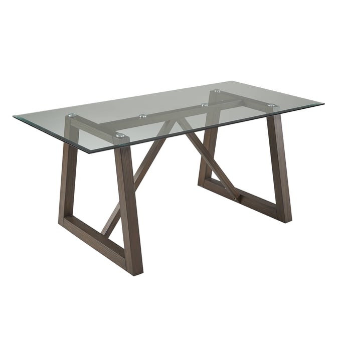 A-America Palm Canyon Carob Brown 72 Inch Glass Trestle Table AAF-PAMCR6320