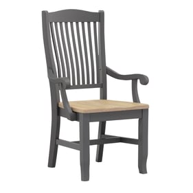 2 A-America Port Townsend Gull Grey Slatback Arm Chairs