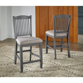 2 A-America Port Townsend Gull Grey Seaside Pine Slatback Upholstered Stool...