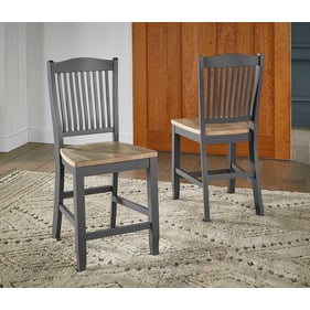 2 A-America Port Townsend Gull Grey Seaside Pine Slatback Stools