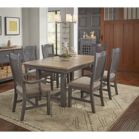 A-America Port Townsend Seaside Pine Fabric 7pc Dining Room Set with Trestl...