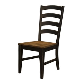 2 A-America Stormy Ridge Chickory Black Ladderback Chairs