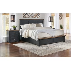 A-America Stormy Ridge Chickory Black 4pc Bedroom Set With Queen Storage Be...