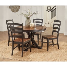 A-America Stormy Ridge Chickory Black 5pc Round Dining Room Set