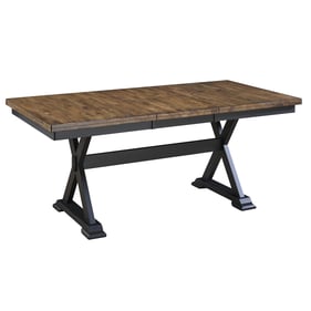 A-America Stormy Ridge Chickory Black 18 Inch Butterfly Leaf Trestle Table