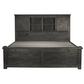 A-America Sun Valley Charcoal King Storage Bed with Integrated Bench