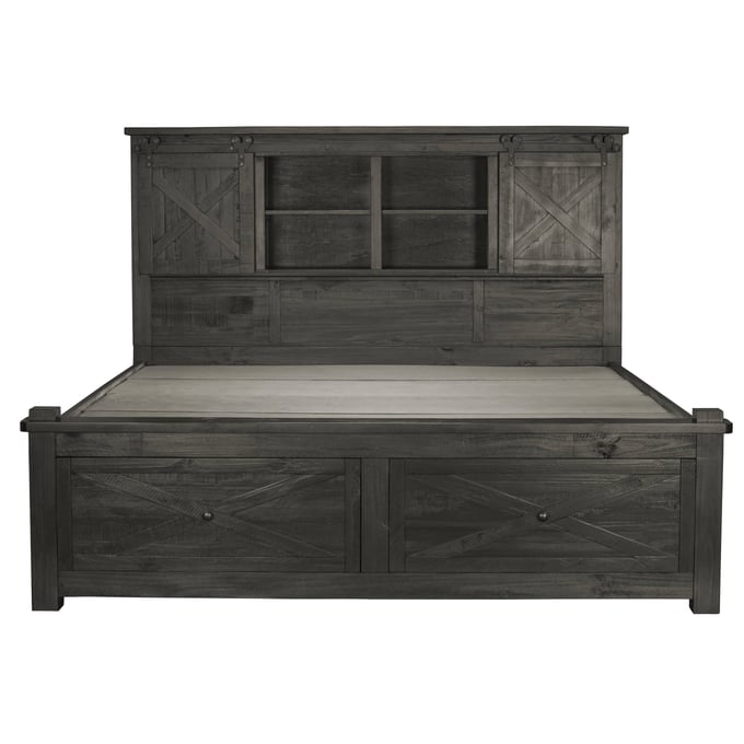 A-America Sun Valley Charcoal King Storage Bed with Integrated Bench AAF-SUVCL5131