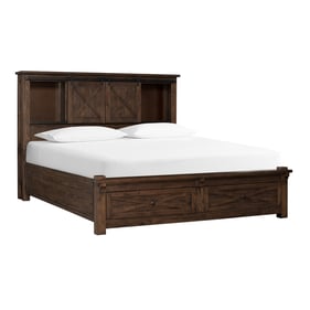 A-America Sun Valley Rustic Timber Queen Storage Bed with Integrated Bench