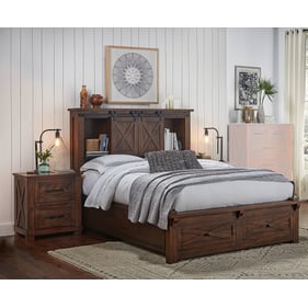 A-America Sun Valley Rustic Timber 4pc Bedroom Set With King Storage Bed