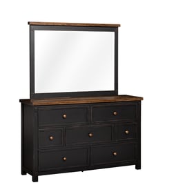 A-America Stormy Ridge Chickory Black Dresser and Mirror