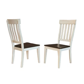 2 A-America Toluca Chalk Cocoa Bean Slatback Side Chairs