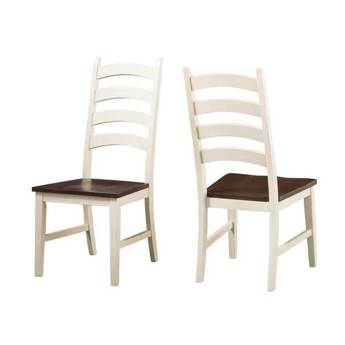 2 A-America Toluca Chalk Cocoa Bean Ladderback Side Chairs AAF-TOLCH2752