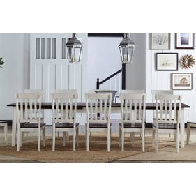 A-America Toluca Chalk Cocoa Bean 11pc Dining Room Set with Slatback Chair