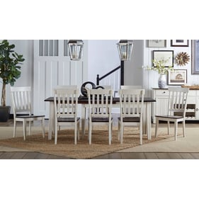 A-America Toluca Chalk Cocoa Bean 9pc Dining Room Set with Slatback Chair