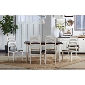 A-America Toluca Chalk Cocoa Bean 7pc Dining Room Set with Ladderback Chair