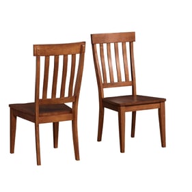 2 A-America Toluca Rustic Amber Slatback Side Chairs