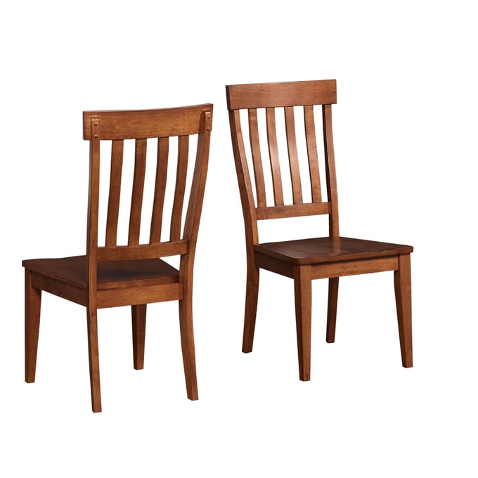 2 A-America Toluca Rustic Amber Slatback Side Chairs AAF-TOLRA2352