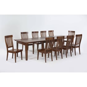 A-America Toluca Rustic Amber 11pc Dining Room Set with Slatback Chair