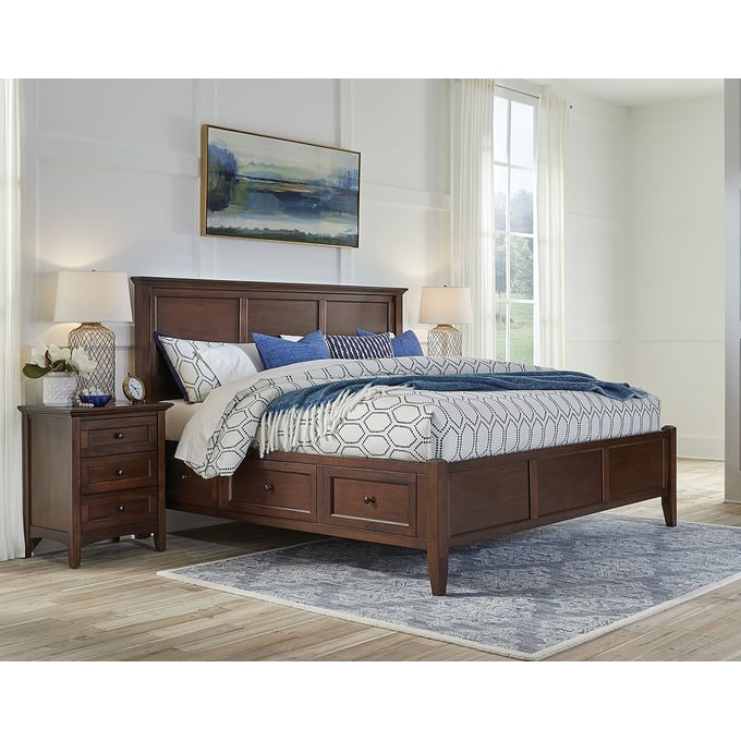 A-America Westlake Cherry Brown 2pc Bedroom Set with Queen Storage Bed AAF-WSLCB-BR-S3