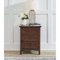 Westlake 3 Drawer Nightstand, Cherry Brown Finish